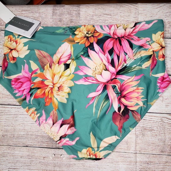 LA BLANCA green tropical bikini bottom only 20W - Picture 6 of 6